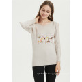 Crew Neck Hand Embrodiery Women Sweater